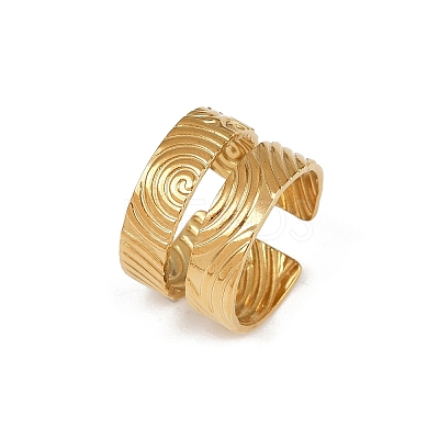 304 Stainless Steel Cuff Open Rings for Women LS-RJEW-H255-01G-06-1