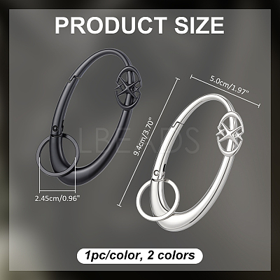 2Pcs 2 Colors Alloy Spring Gate Rings FIND-ME0003-44B-1