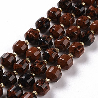 Natural Mahogany Obsidian Beads Strands G-G990-F12-1