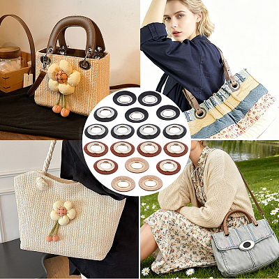 8 Bags 2 Colors Imitation PU Leather Eeyelet Patch PURS-CL0001-34P-1