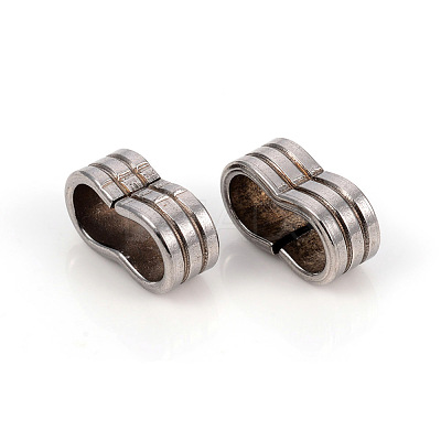 Tarnish Resistant 201 Stainless Steel Slide Charms/Slider Beads STAS-L244-08B-P-1
