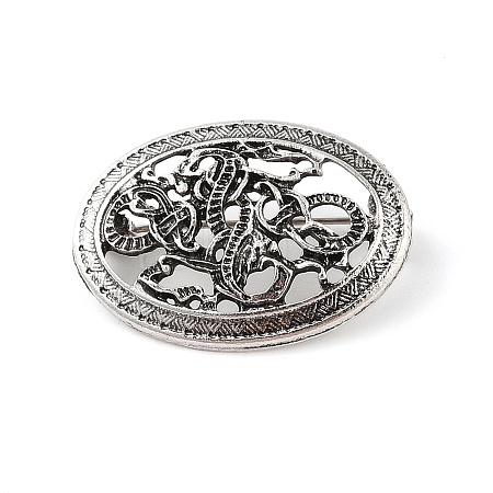 Tibetan Style Alloy Brooches JEWB-O016-03F-AS-1