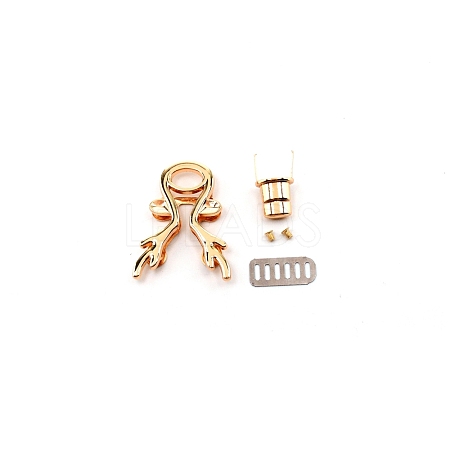 Electroplate Alloy Bag Twist Lock Clasps FIND-WH0003-45-1