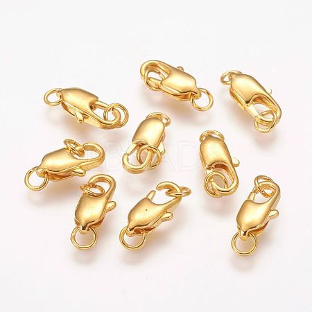 Brass Lobster Claw Clasps KK-KK802-G-NR-1