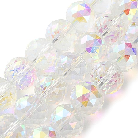 Transparent Electroplate Glass Beads Strands EGLA-N002-34G-H01-1
