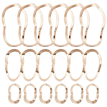 ARRICRAFT 18Pcs 3 Style Brass Linking Rings FIND-AR0003-76-1