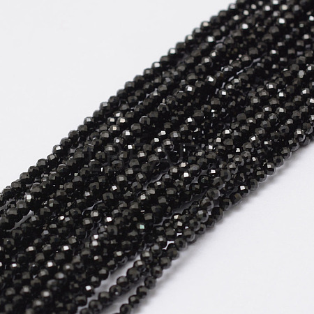 Natural Black Spinel Beads Strands G-E351-01-1
