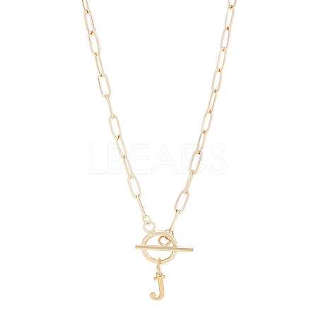 304 Stainless Steel Letter Pendant Necklaces NJEW-LP0001-52J-G-1