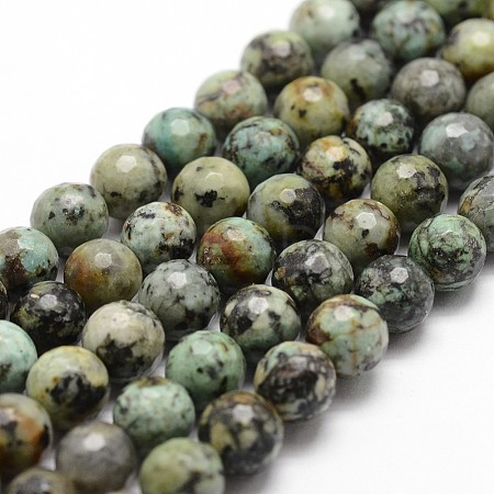 Natural African Turquoise(Jasper) Beads Strands G-D840-15-8mm-1
