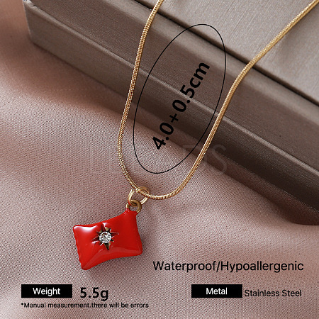 Vintage 304 Stainless Steel Enamel Candy Pendant Necklaces for Women SV9292-4-1