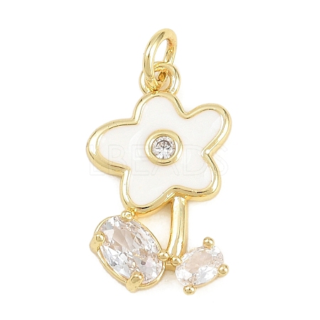 Brass Micro Pave Cubic Zirconia Pendants KK-F938-29G-02B-1