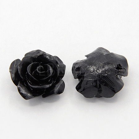 Synthetic Coral 3D Flower Rose Beads CORA-A005-14mm-01-1
