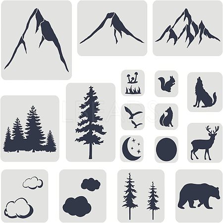 Plastic Drawing Painting Stencils Templates DIY-WH0172-691-1