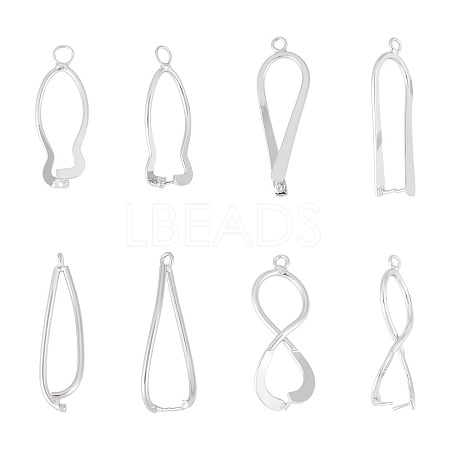 8Pcs 4 Styles Brass Ice Pick Pinch Bails KK-TA0002-48-1