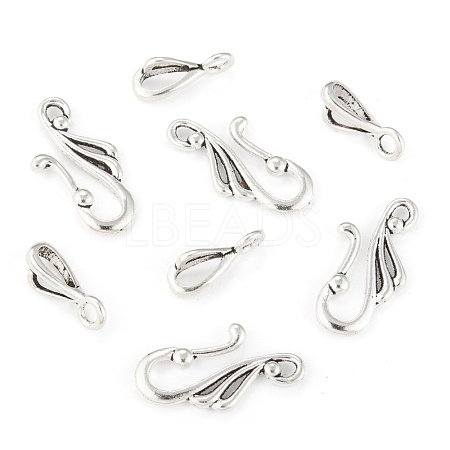 Tibetan Silver Hook and Eye Clasps LF1157Y-1