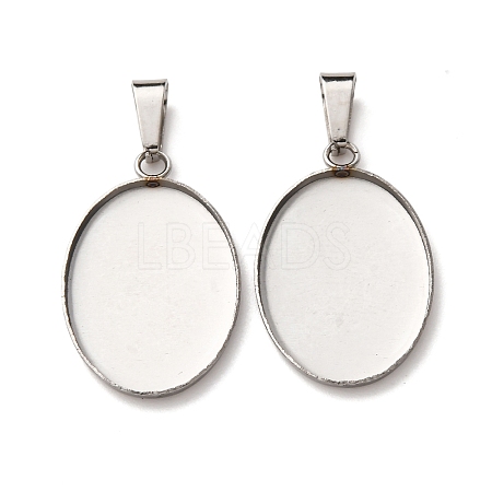 304 Stainless Steel Pendant Cabochon Settings STAS-D379-03B-P-1