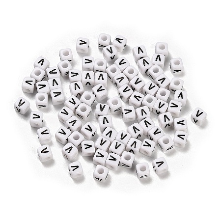 Opaque Acrylic Beads OACR-S076-01V-1