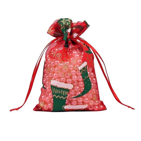 Organza Printed Gift Bags with Drawstring PW-WG00D7C-22-1