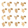 18Pcs 9 Style 304 Stainless Steel Stud Earring Findings STAS-SZ0002-88-1