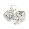 Rack Plating Brass Micro Pave Clear Cubic Zirconia Pendants KK-B093-18P-2