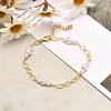 Handmade CCB Plastic Imitation Pearl Beaded Bracelet for Girl Women BJEW-JB06734-2