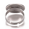 Non-Tarnish Adjustable 201 Stainless Steel Finger Rings Components STAS-I137-10P-01A-3