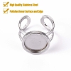 Tarnish Resistant 201 Stainless Steel Cuff Ring Findings STAS-S080-040B-P-2