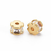 Brass Clear Cubic Zirconia Beads KK-N233-118-NF-2