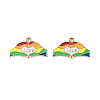 Rainbow Color Pride Alloy Enamel Pendants ENAM-K067-17-2