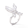 Butterfly Clear Cubic Zirconia Cuff Ring RJEW-D117-01P-1