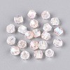 Transparent Spray Painted Glass Beads EGLA-N018-4mm-08-2