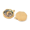 304 Stainless Steel Pave Natural Paua Shell Pendants STAS-F319-02A-G01-2