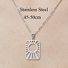 Non-Tarnish 201 Stainless Steel Hollow Sun Pendant Necklace NJEW-OY001-81-3