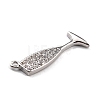 Brass Micro Pave Clear Cubic Zirconia Pendants KK-M222-08P-3