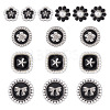15Pcs 5 Styles 1-Hole Alloy Enamel Shank Buttons BUTT-TA0001-47B-3