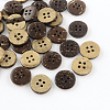 4-Hole Flat Round Coconut Buttons X-BUTT-R035-009-1
