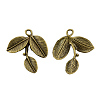 Tibetan Style Alloy Leaf Pendants X-TIBEP-A13605-AB-NR-1