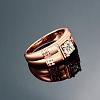 Real Rose Gold Plated Brass Cubic Zirconia Wide Band Rings For Men RJEW-BB06407-10RG-5