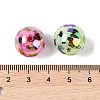 10Pcs UV Plating Colours Acrylic Beads OACR-S146-01M-3