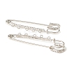 Iron Rhinestone Safety Pins Brooch Findings JEWB-E045-01C-P-2