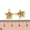 Real 18K Gold Plated Brass Micro Pave Cubic Zirconia Connector Charms KK-L209-055G-01-3