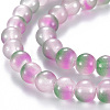 Spray Painted Glass Beads Strands GGLA-S058-001D-01-3