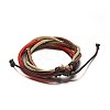 Adjustable Leather Cord Multi-Strand Bracelets BJEW-M169-09-3