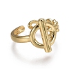 Brass Cuff Rings RJEW-F105-05G-2