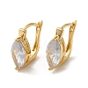 Golden Brass Micro Pave Cubic Zirconia Hoop Earrings EJEW-C073-05A-G-1