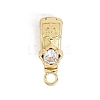 Brass Micro Pave Cubic Zirconia Donut Bails ZIRC-NH0001-02G-1