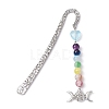 Flower Pattern Alloy Hook Bookmarks AJEW-JK00250-2