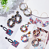 6 Pairs 6 Style Oval & Square & Donut Acrylic Dangle Stud Earrings EJEW-AN0003-36-7