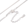 925 Sterling Silver Snake Chain Necklaces NJEW-P300-01B-S-2