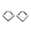 Tarnish Resistant 304 Stainless Steel Rhombus Huggie Hoop Earrings STAS-J033-08P-1
